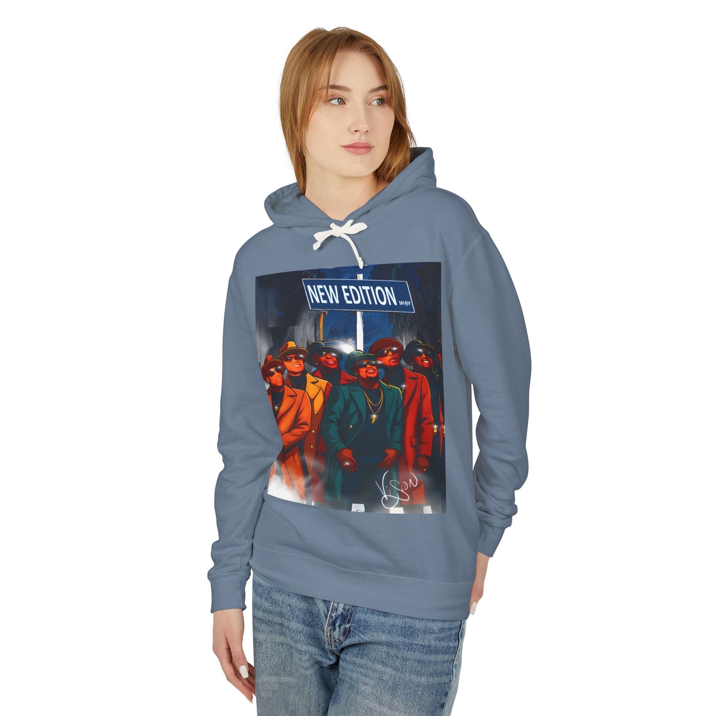 New Edition street Sign Retro Band Hoodie, Unisex Lightweight Hooded Sweatshirt, New Edition Merch, 80s Style Clothing, Nostalgic Gift for Music Lovers