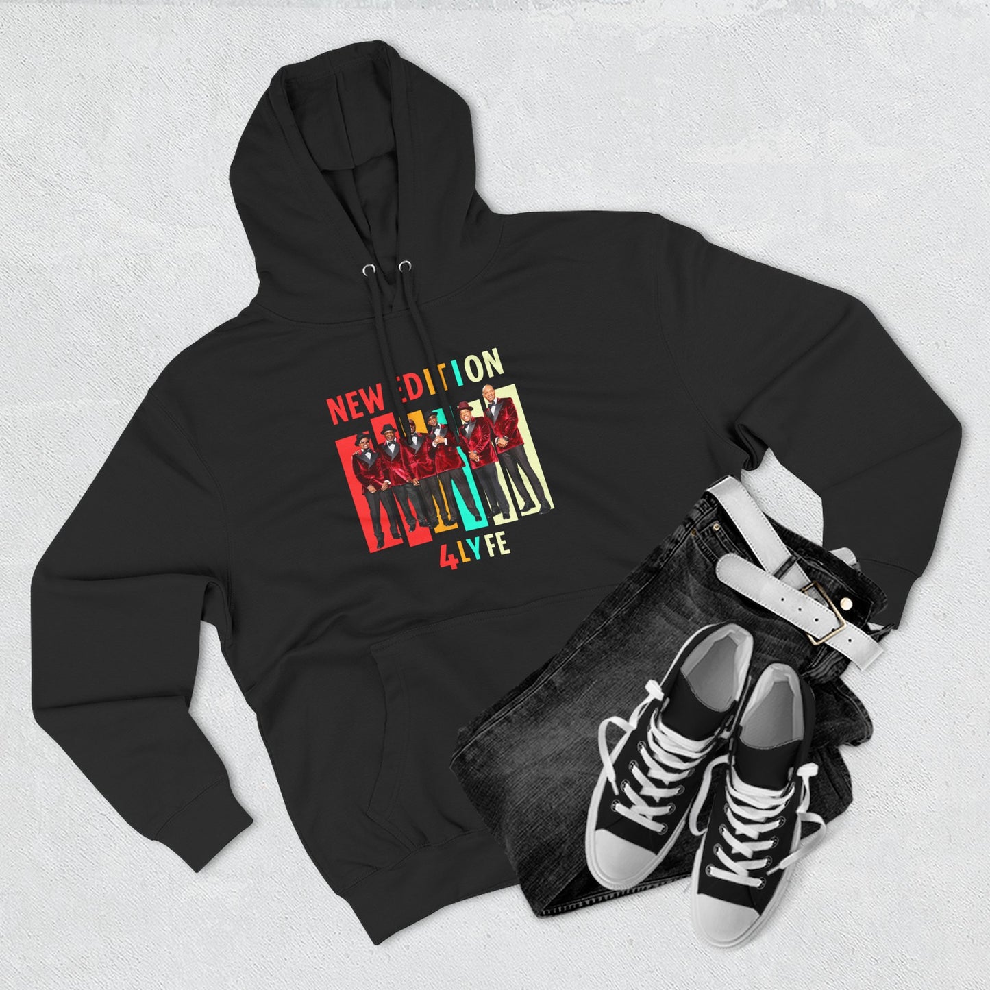 New Edition 4 Lyfe Hoodie | Vintage Music Sweater | Unisex Fleece Fashion | Retro Band Apparel | Cozy Gift for Music Lovers