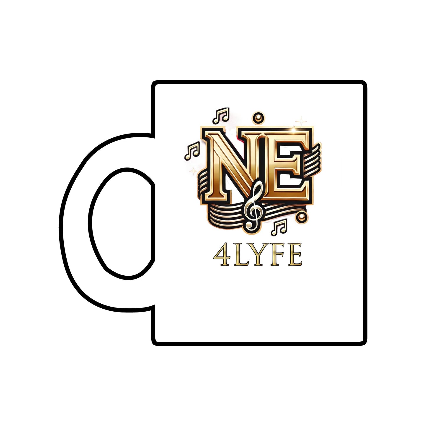 New Edition 4 Lyfe Musical Clear Glass Mug with Handle – 10oz, Perfect Gift for Music Lovers!
