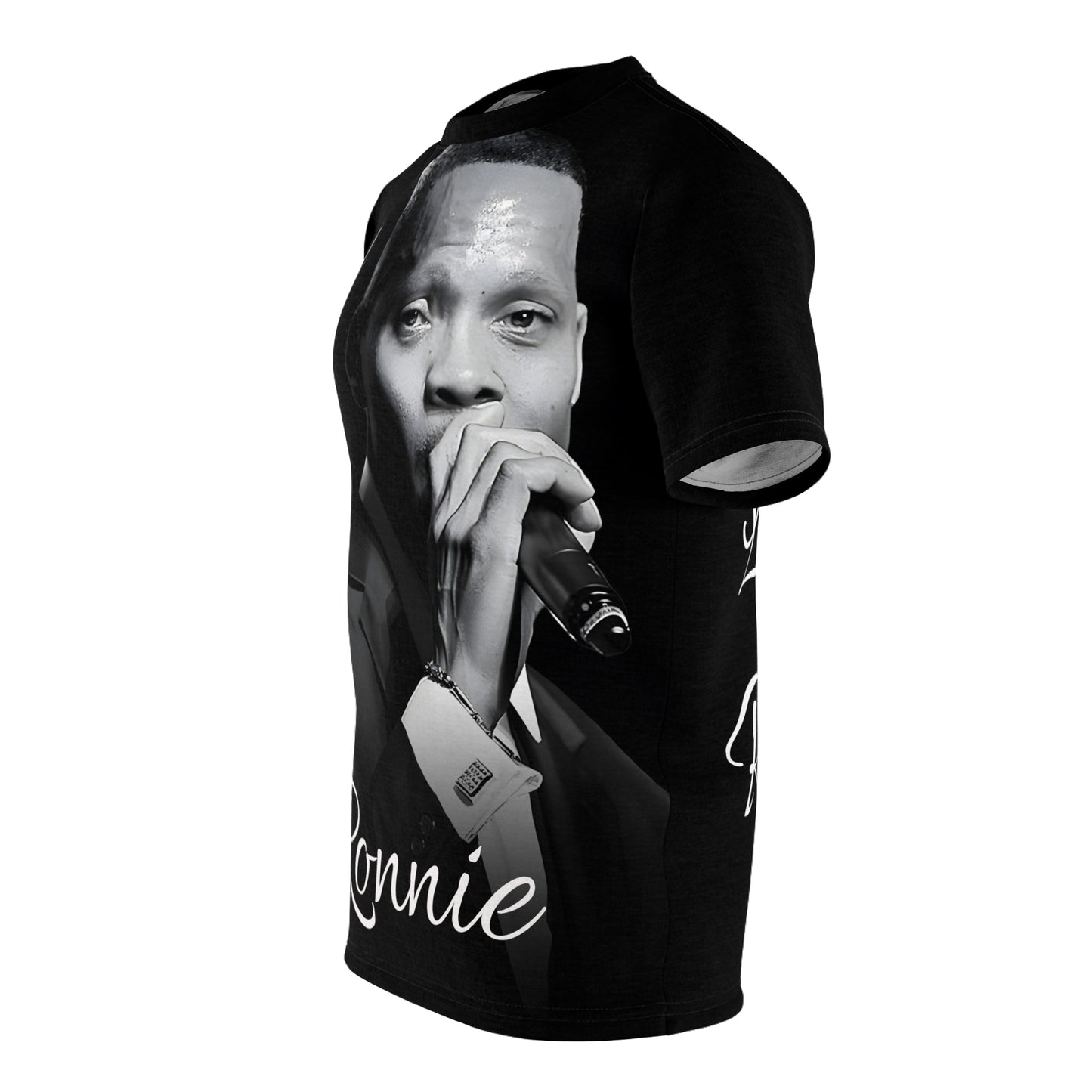 Ronnie Black and White Unisex Cut & Sew Tee (AOP)