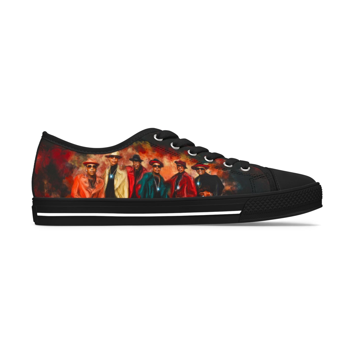 NEW EDITION 4LYFE ORANGE AND BLACK Women's Low Top Sneakers