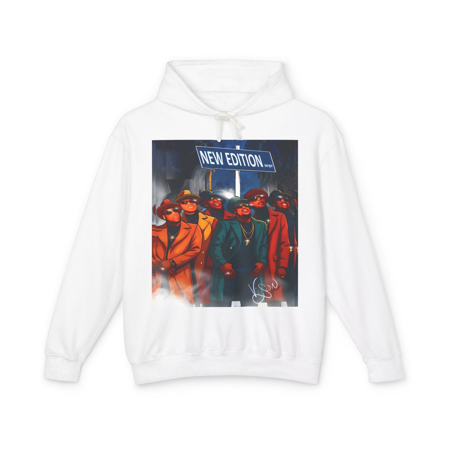 New Edition street Sign Retro Band Hoodie, Unisex Lightweight Hooded Sweatshirt, New Edition Merch, 80s Style Clothing, Nostalgic Gift for Music Lovers