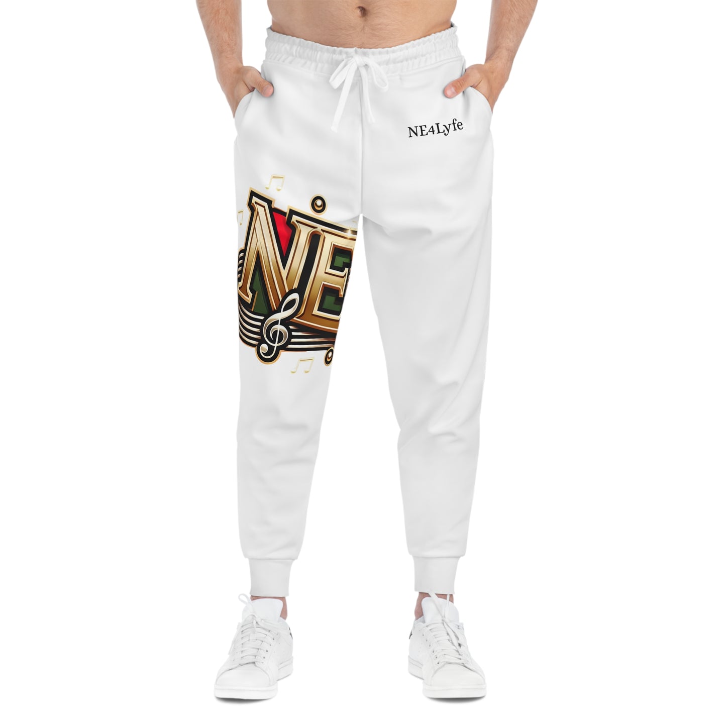 NE Logo Gold Athletic Joggers (AOP)