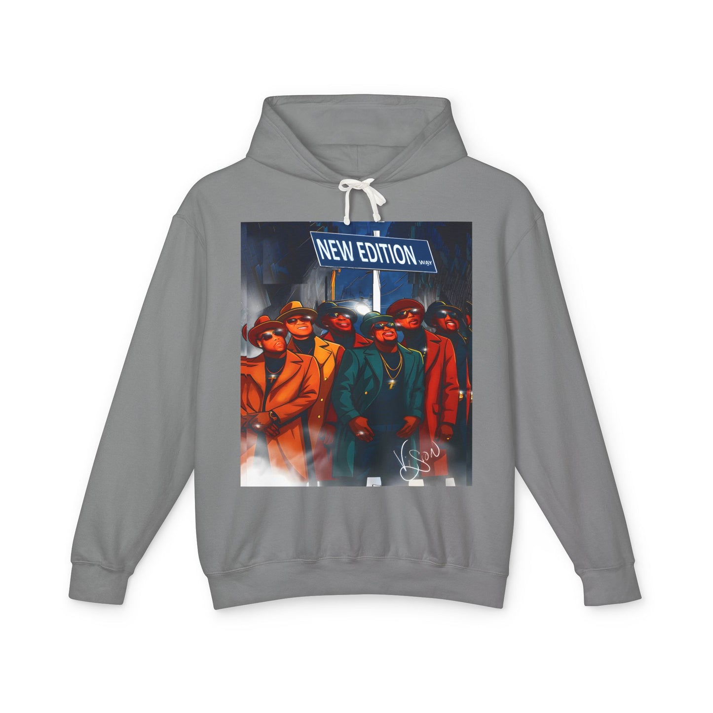 New Edition street Sign Retro Band Hoodie, Unisex Lightweight Hooded Sweatshirt, New Edition Merch, 80s Style Clothing, Nostalgic Gift for Music Lovers
