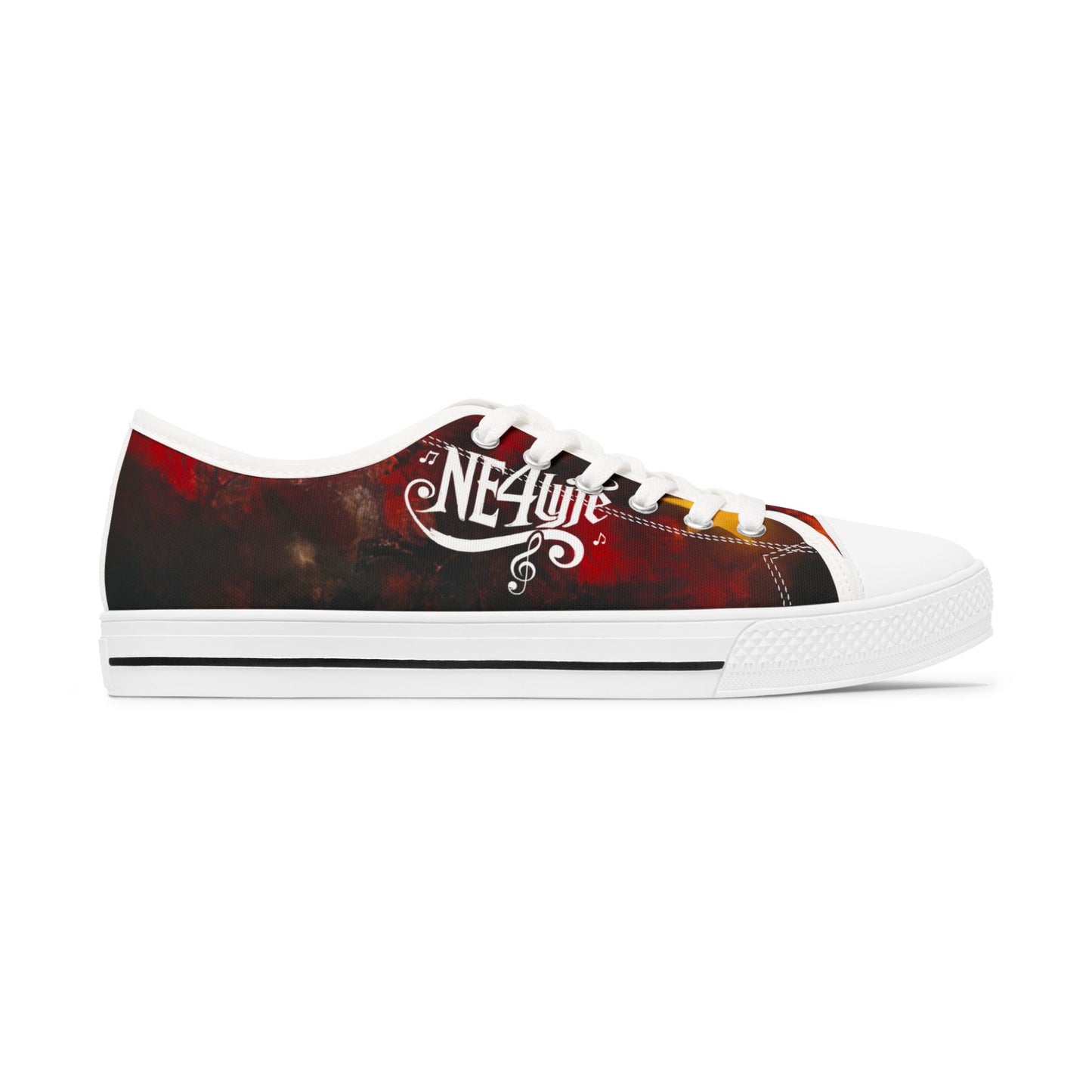 NEW EDITION 4LYFE ORANGE AND BLACK Women's Low Top Sneakers