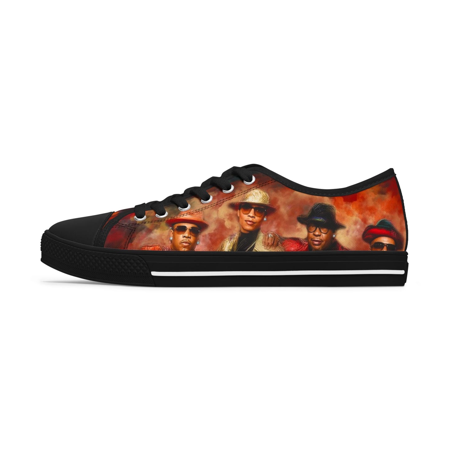 NEW EDITION 4LYFE ORANGE AND BLACK Women's Low Top Sneakers