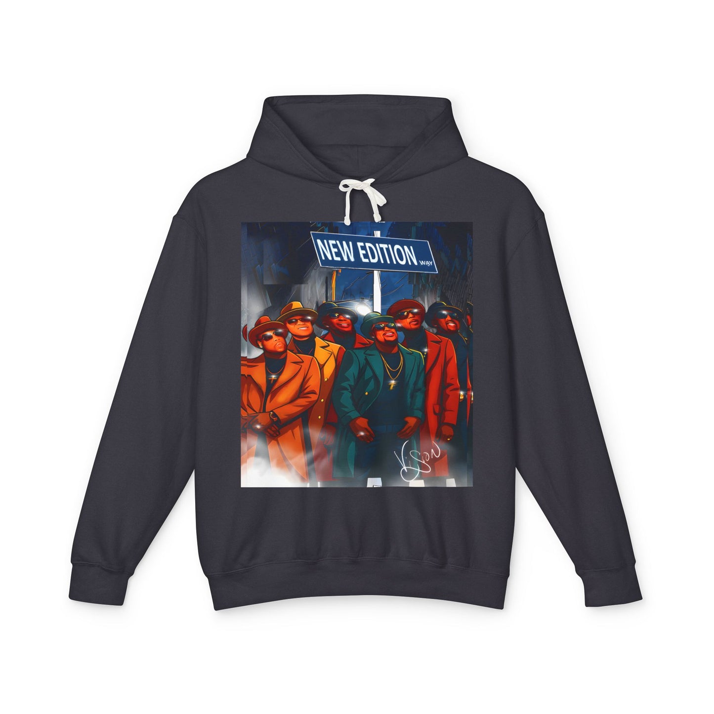 New Edition street Sign Retro Band Hoodie, Unisex Lightweight Hooded Sweatshirt, New Edition Merch, 80s Style Clothing, Nostalgic Gift for Music Lovers