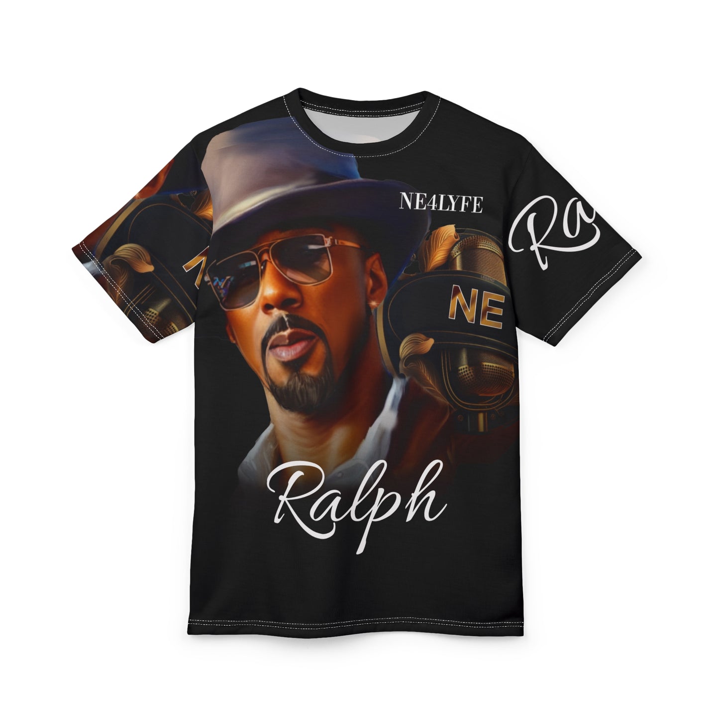 Ralph Black Unisex Cut & Sew Tee (AOP)
