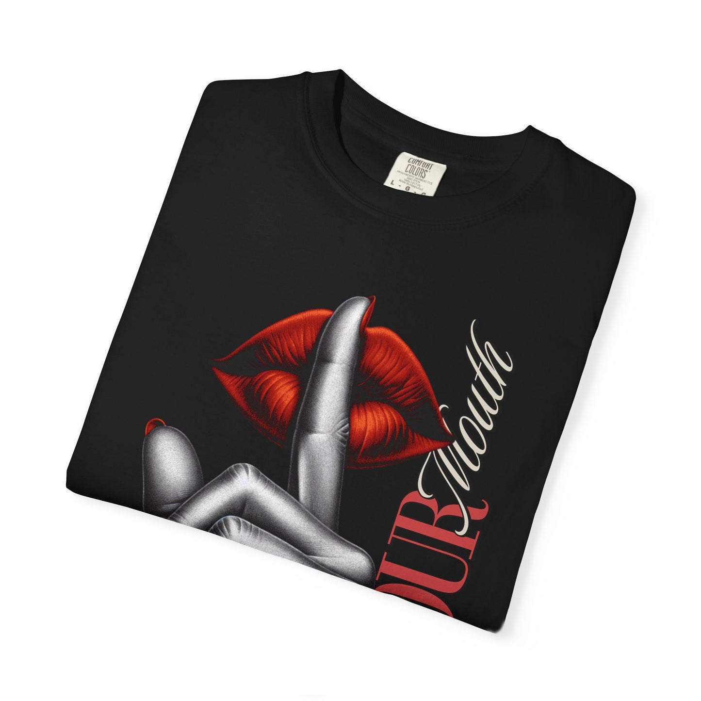 NE Shut you mouth Vibrant Unisex T-Shirt - "Shh..." Design for Confident Style