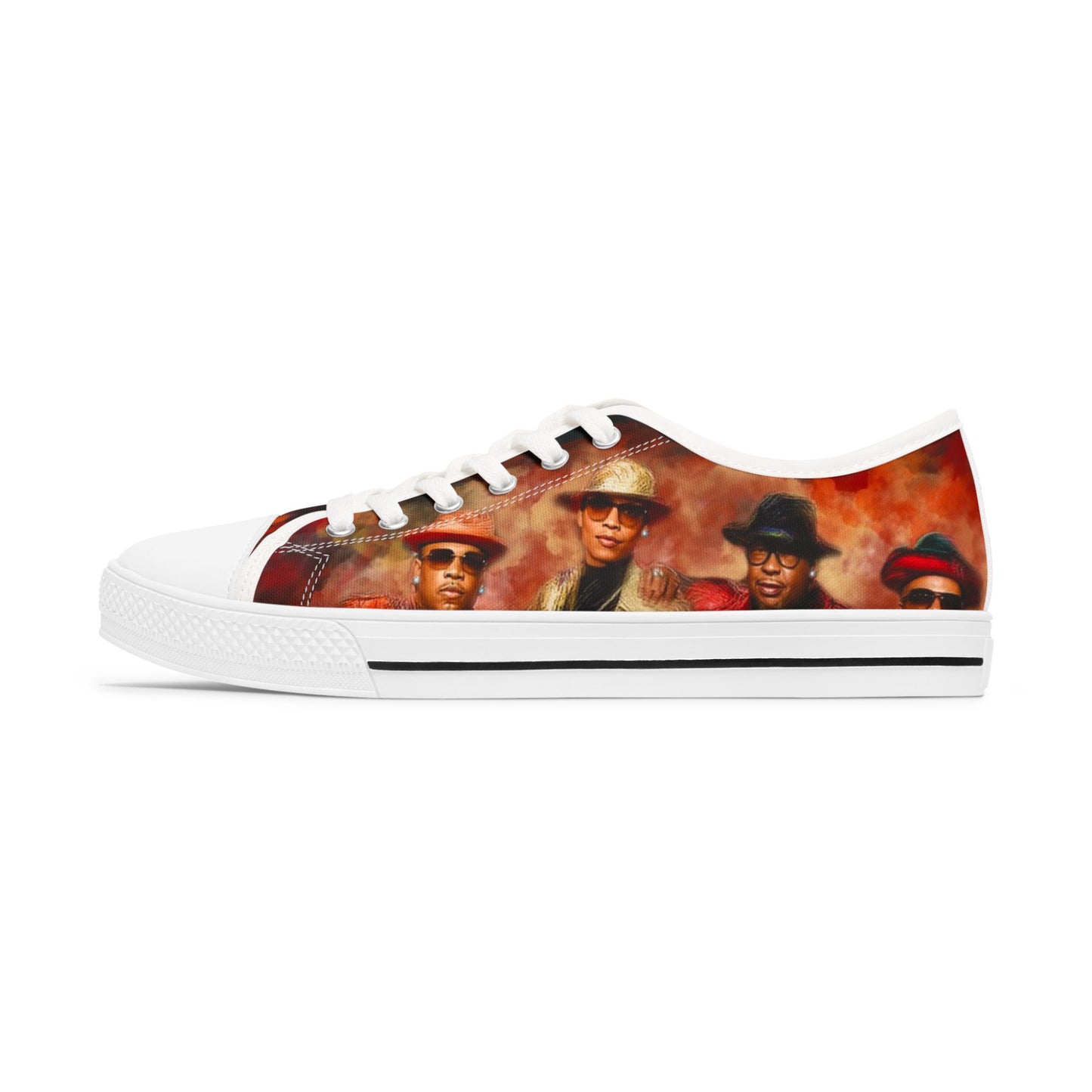 NEW EDITION 4LYFE ORANGE AND BLACK Women's Low Top Sneakers