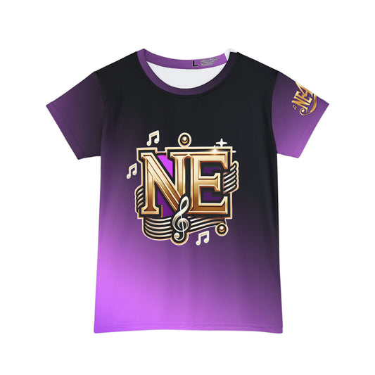 NE LOGO PURPLE Women's Short Sleeve Shirt (AOP)