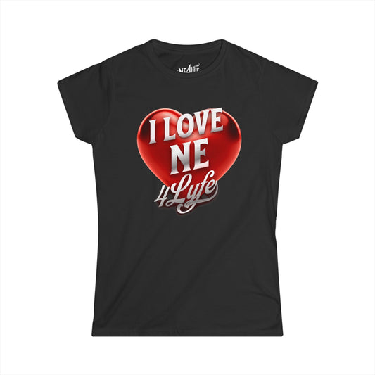 I Love NE Life Women's Softstyle Tee - Casual Heart Tee for Everyday Wear