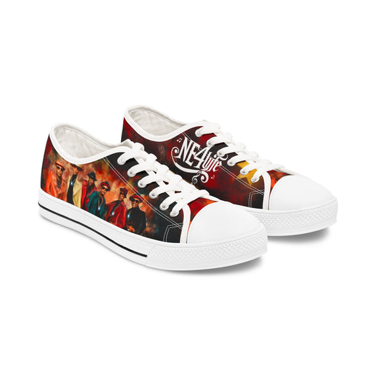 NEW EDITION 4LYFE ORANGE AND BLACK Women's Low Top Sneakers