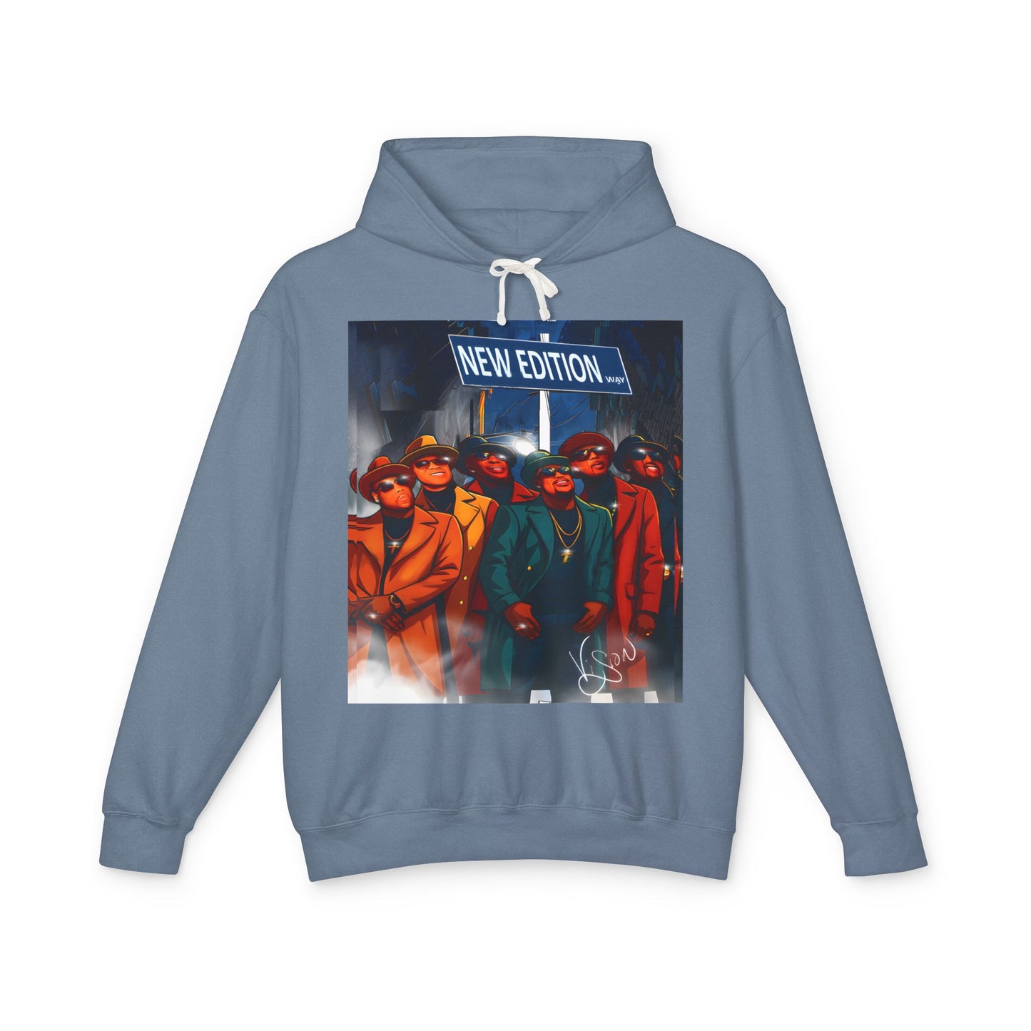 New Edition street Sign Retro Band Hoodie, Unisex Lightweight Hooded Sweatshirt, New Edition Merch, 80s Style Clothing, Nostalgic Gift for Music Lovers