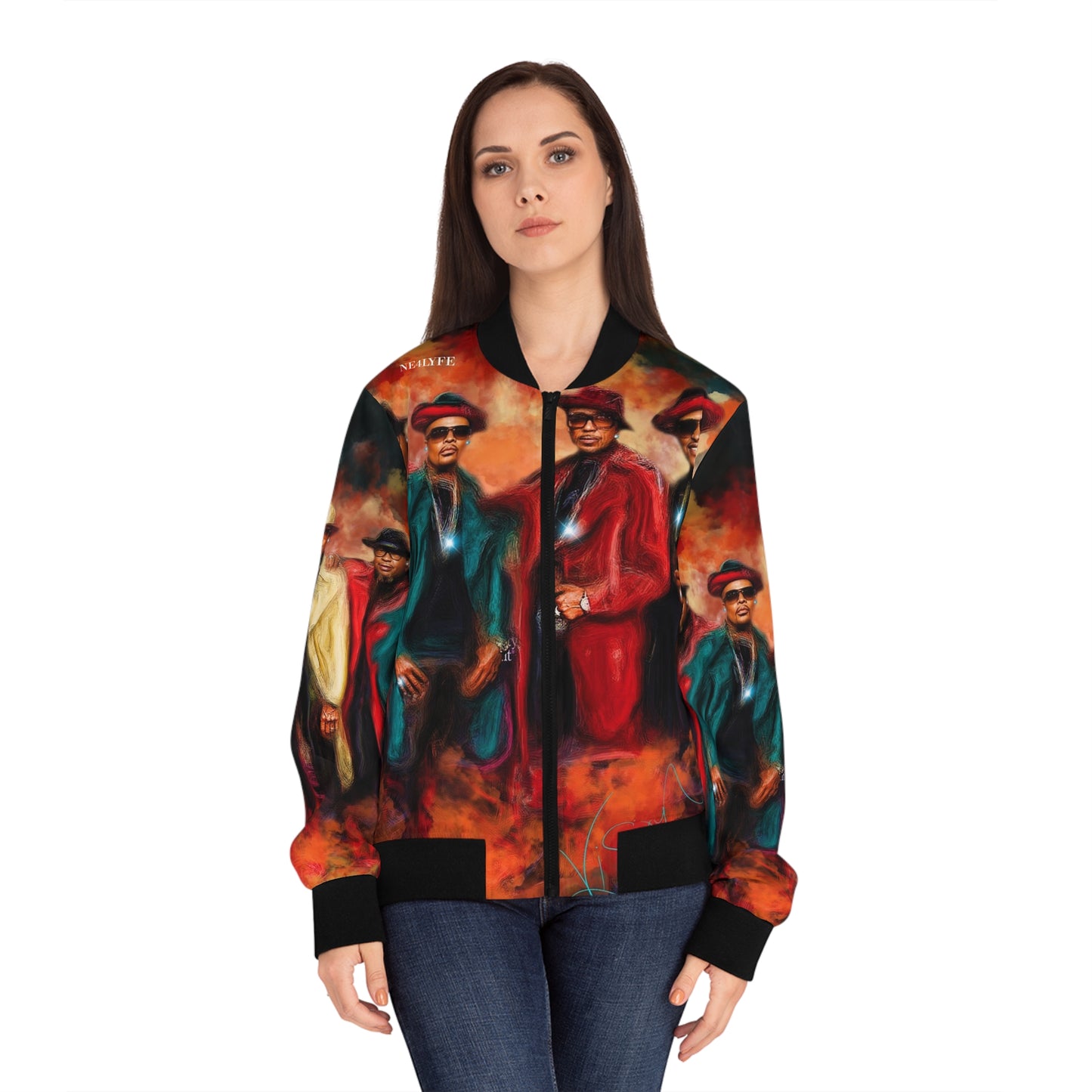 New Edition 4 Lyfe Women’s Bomber Jacket AOP